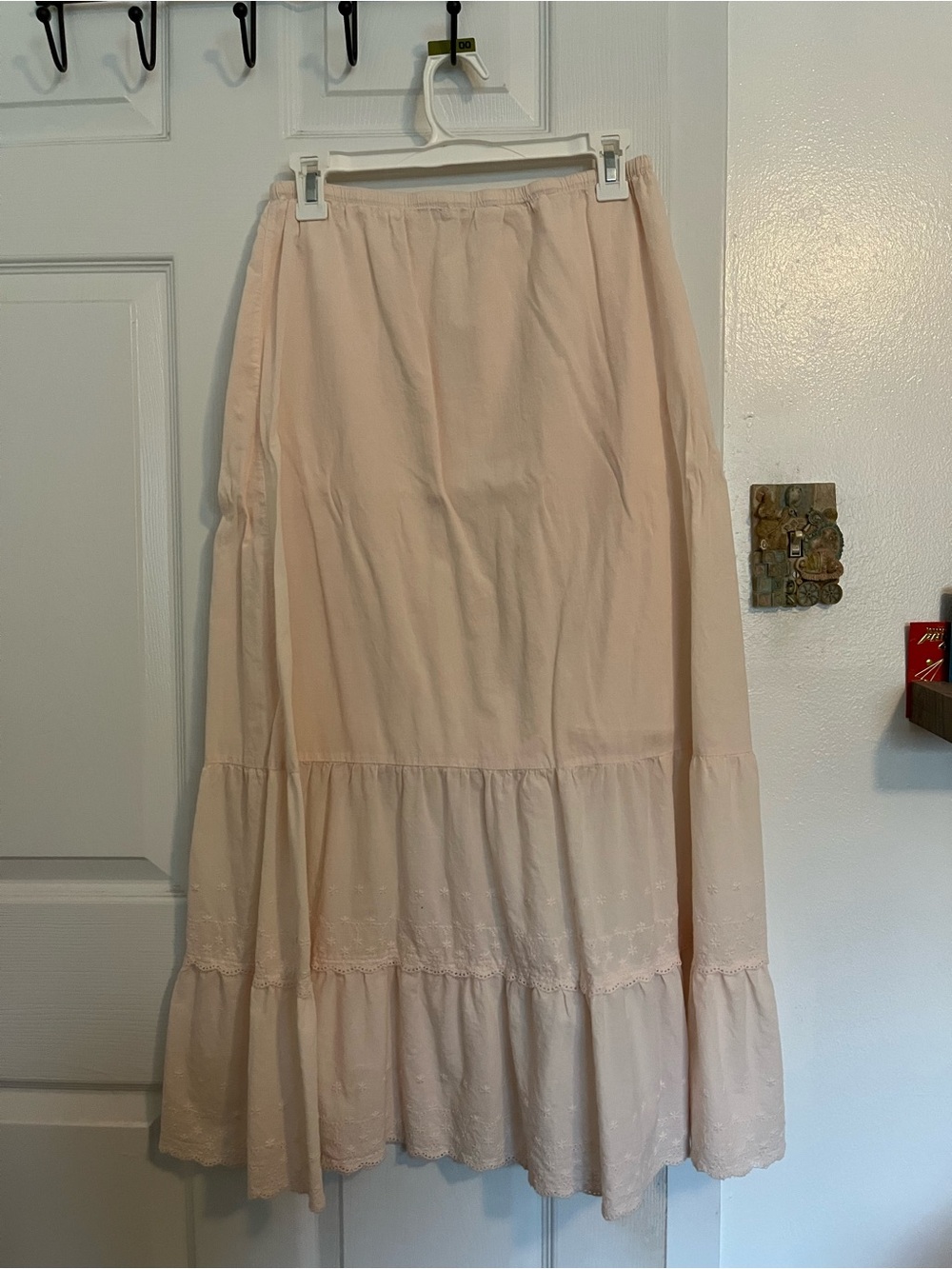 Brandy Melville Pale Blush Maxi Skirt with Eyelet Trim - Picture 2 of 2